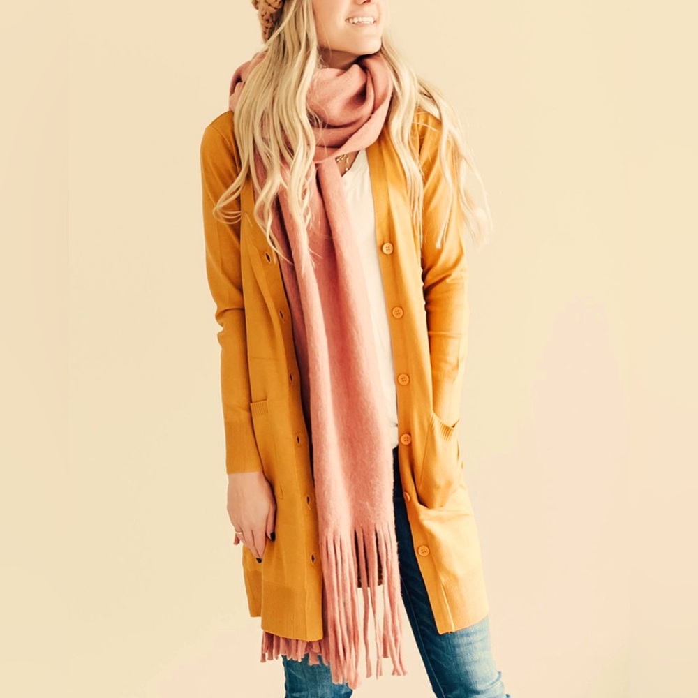 Mustard Pocket Button-Up Duster